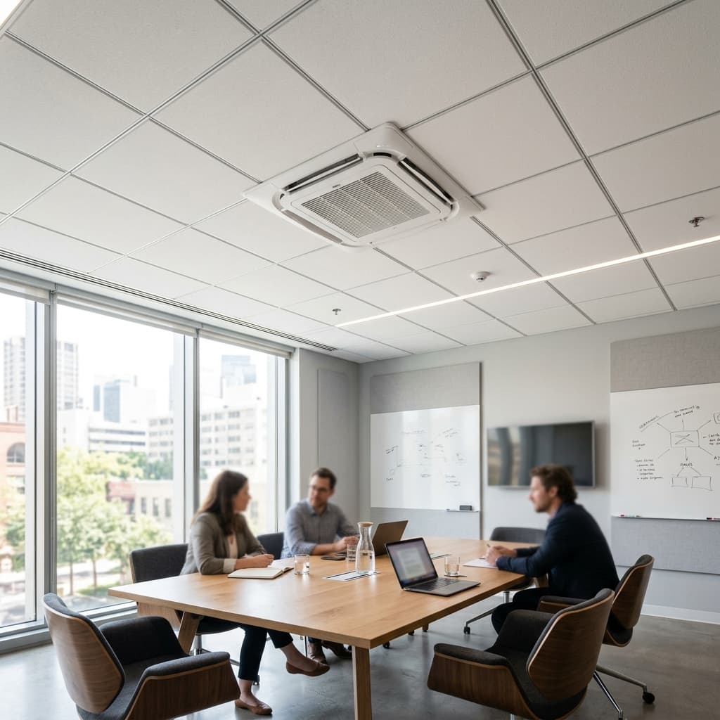 Why Ceiling Cassette ACs are Perfect for Riyadh Offices & Shops - Al-Takeef HVAC blog post